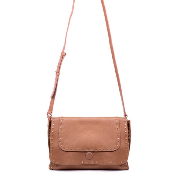 Linea Pelle Tan Studded Crossbody - Picture 1 of 7